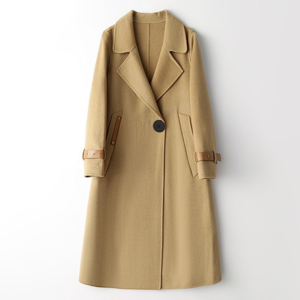 100% Wool Coat, British Trench Coat, Black - Picture 10 of 12
